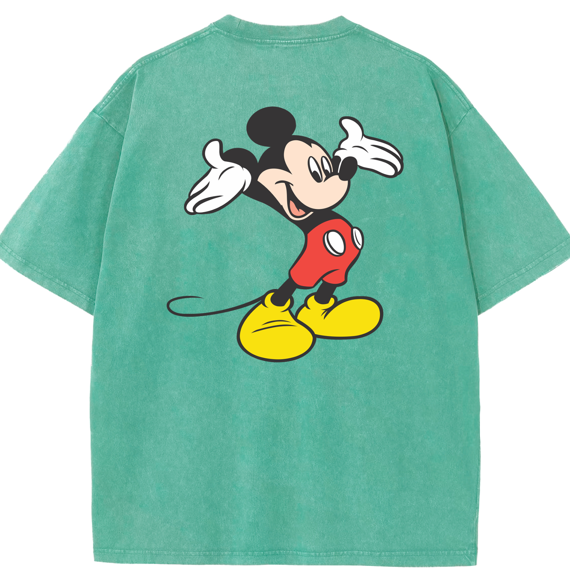（画像用） ミッキーマウス Mickey Mouse 綿100% ヴィンテージ風 半袖Tシャツ（背面プリント）